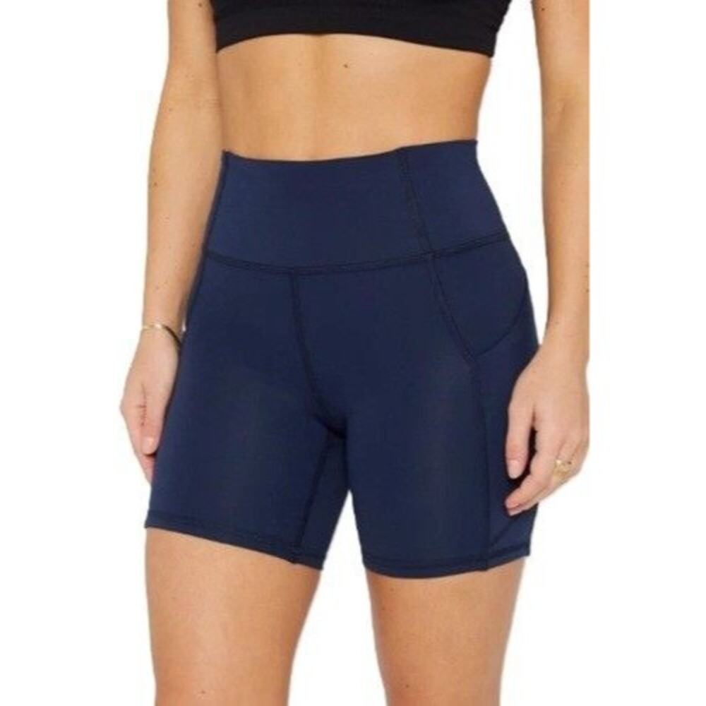 Fabletics Women's Small S Navy Oasis Pureluxe Bike Shorts NWT